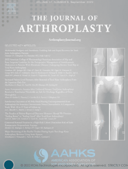 Journal of Arthroplasty - Volume 37, Number 9, September 2022